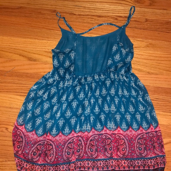 Teal and red Full Tilt Skater Dress - Picture 2 of 3